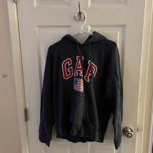 Large Navy Gap hoodie with cotton weave inside patterning